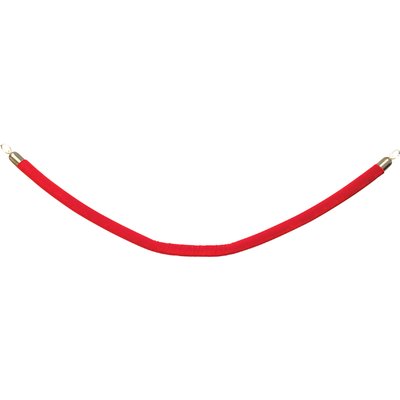Corde Securit 150cm rouge avec embouts dorés