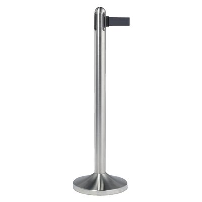 Poteau Securit inox avec enrouleur 210cm noir