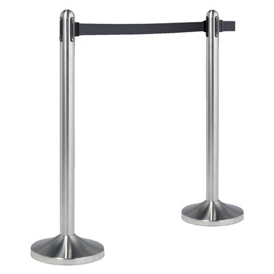 Poteau Securit inox avec enrouleur 210cm noir