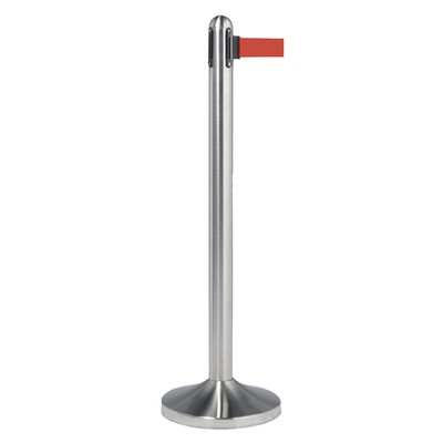 Poteau Securit inox avec enrouleur 210cm rouge