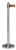 Afzetpaal Securit RVS met rolband 210cm rood