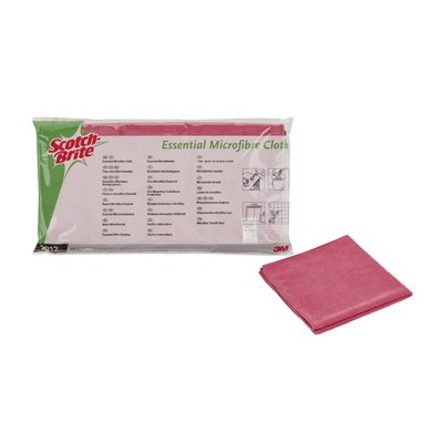 Chiffon microfibre Scotch-Brite Essential 360x360mm rouge 10 pièces