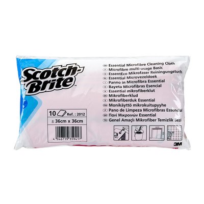 Chiffon microfibre Scotch-Brite Essential 360x360mm vert 10 pièces