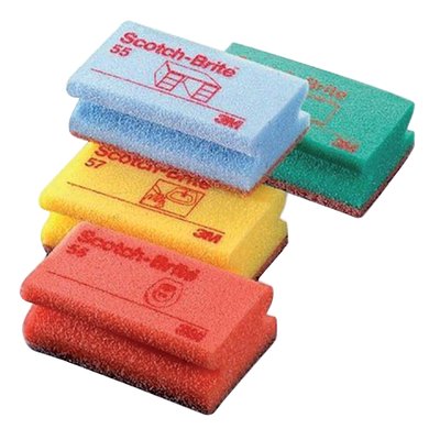 Eponge à récurer Scotch-Brite surface délicate 70x133mm rouge 10 pièces