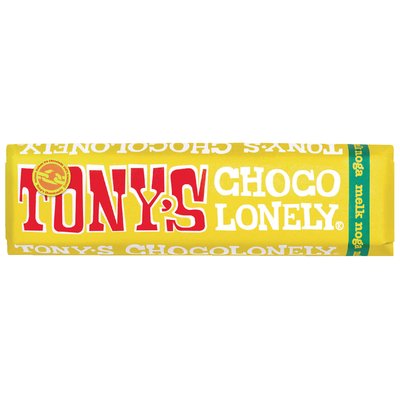 Chocolade Tony's Chocolonely melk noga reep 47gr