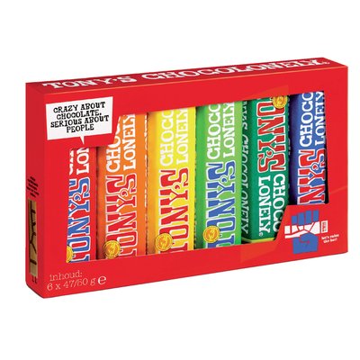 Chocolade Tony's Chocolonely Proeverijtje 6 repen à 47/50gr