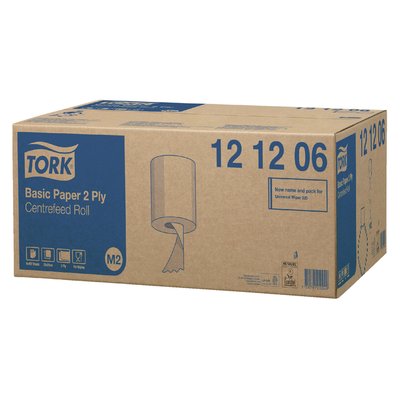 Poetspapier Tork M2 Basic Universal 2-laags 160m wit 121206