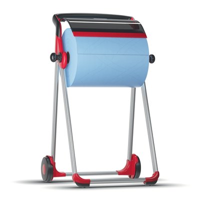 Poetspapierdispenser Tork W1 Performance vloerstandaard rood 652008