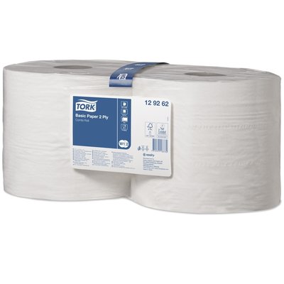 Poetspapier Tork W2 Basic Universal 2-laags 1000 vel wit 129262