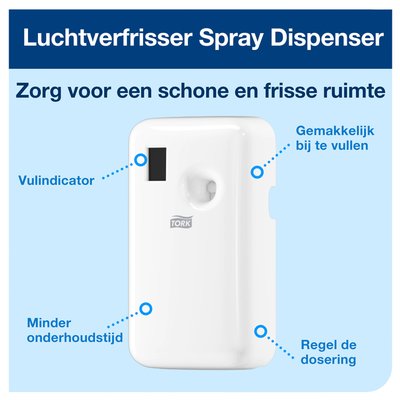 Distributeur désodorisant Tork A1 562000 spray blanc