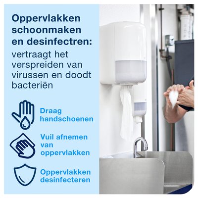 Poetspapierdispenser Tork M2 Elevation wit 559000