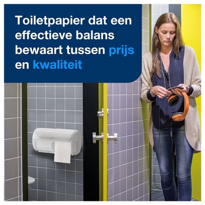 Toiletpapierdispenser Tork T4 Elevation duo wit 557000