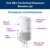 Poetspapierdispenser Tork M1 Elevation klein wit 558000 foto