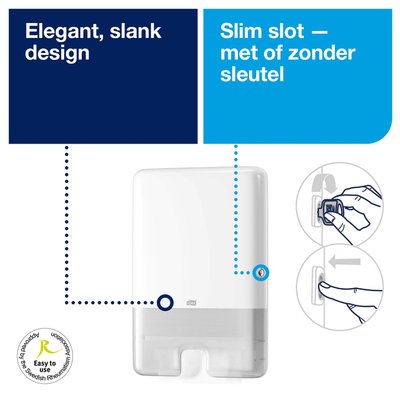 Handdoekdispenser Tork H2 Elevation Xpress wit 552000