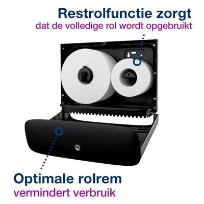 Toiletpapierdispenser Tork T2 Image Line jumbo klein zilver 460006