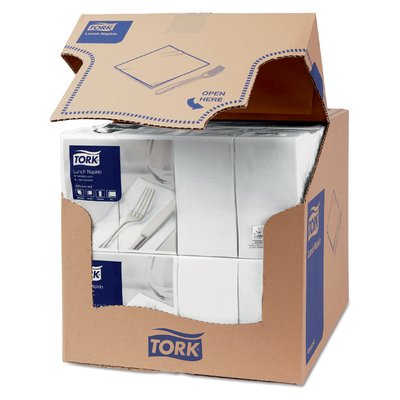 Lunchservet Tork Advanced 1/8 vouw 2-laags 328x325mm 200 vel wit 477402