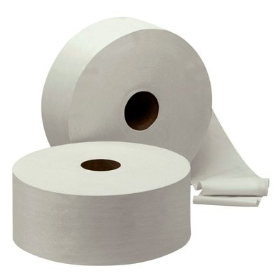 Toiletpapier Cleaninq T1 jumbo groot 2-laags 6x380m wit