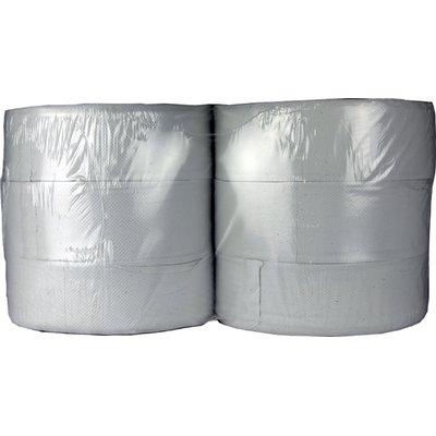 Toiletpapier Cleaninq T1 jumbo groot 2-laags 6x380m wit