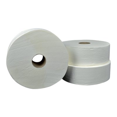 Toiletpapier Cleaninq T1 jumbo groot 2-laags 6x380m wit