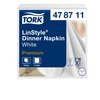 Dinerservet Tork Linstyle Premium 1/4 vouw 1-laags 390x390mm 50 vel wit 478722 foto