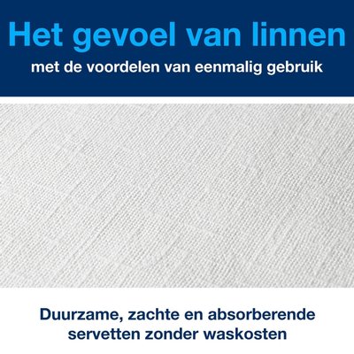 Dinerservet Tork Linstyle Premium 1/4 vouw 1-laags 390x390mm 50 vel wit 478722