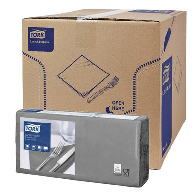 Lunchservet Tork Advanced 1/4 vouw 2-laags 328x325mm 200 vel grijs 477205