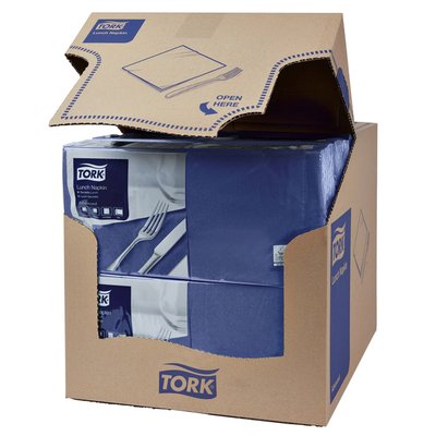 Lunchservet Tork Advanced 1/4 vouw 2-laags 328x325mm 200 vel donkerblauw 477215