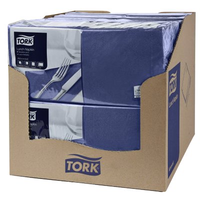 Lunchservet Tork Advanced 1/4 vouw 2-laags 328x325mm 200 vel donkerblauw 477215