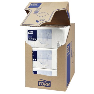 Serviette Tork Cocktail Advanced 477534 2 épaisseurs pli 1/4 238x238mm blanc 200 pièces