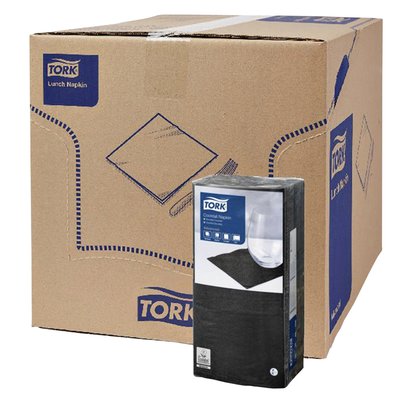 Cocktailservet Tork Advanced 1/4 vouw 2-laags 238x238mm 200 vel zwart 477829