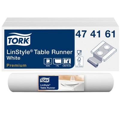 Tafelloper Tork Linstyle Premium 20 vel wit 474161