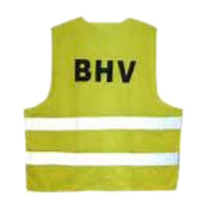 Gilet de sécurité avec impression 'BHV' jaune