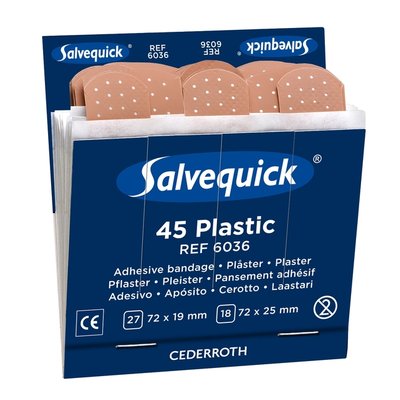 Pansements Salvequick recharge plastique 6x 45 pièces