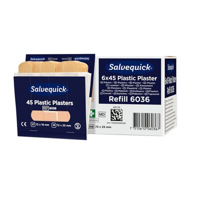 Pansements Salvequick recharge plastique 6x 45 pièces