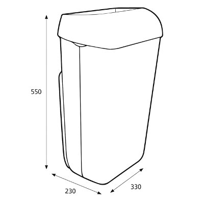 Afvalbak Katrin open inworp 25 liter wit 91899
