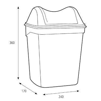 Dameshygiënebak Katrin 8 liter wit 91851