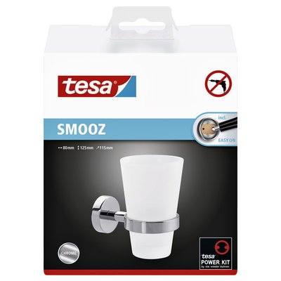 Bekerhouder tesa® Smooz hoogglans verchroomd metaal zelfklevend