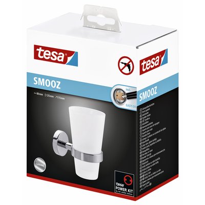 Bekerhouder tesa® Smooz hoogglans verchroomd metaal zelfklevend