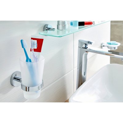 Bekerhouder tesa® Smooz hoogglans verchroomd metaal zelfklevend