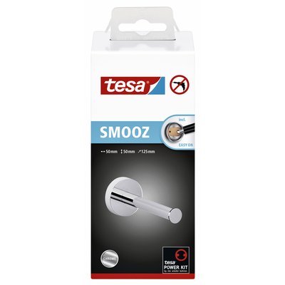 Reserverolhouder tesa® Smooz hoogglans verchroomd metaal zelfklevend