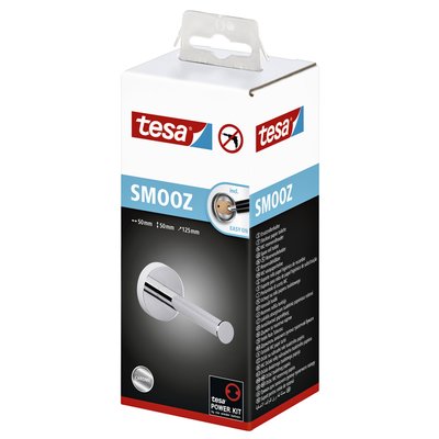 Reserverolhouder tesa® Smooz hoogglans verchroomd metaal zelfklevend