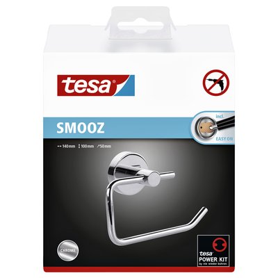 Toiletrolhouder tesa® Smooz hoogglans verchroomd metaal zelfklevend