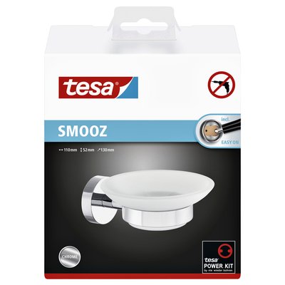 Porte-savon tesa® Smooz chrome brillant/verre