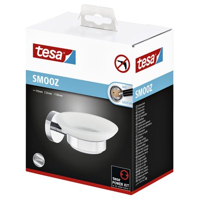 Porte-savon tesa® Smooz chrome brillant/verre