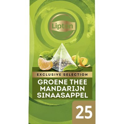 Thé Lipton Exclusive Thé vert Mandarine Orange 25 sachets pyramide 2g