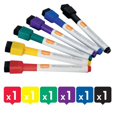 Marqueur tableau blanc Rexel Mini assorti 6 pièces