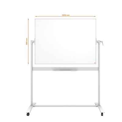 Tableau blanc pivotant Nobo mobile 90x120cm acier laqué