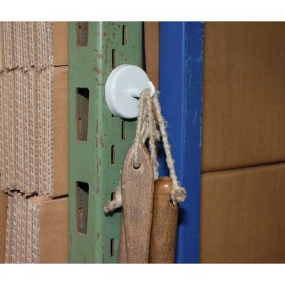 Aimant avec crochet MAUL 47mm 12kg blanc 5 pièces
