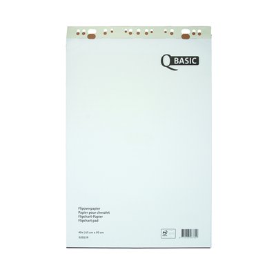 Flipoverpapier Qbasic 65x95cm 40 vel ongevouwen ruit