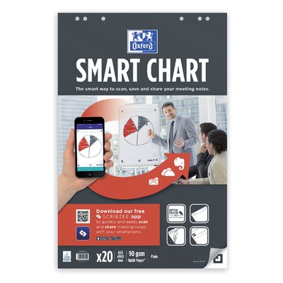 Papier chevalet Oxford Smart 650x980mm uni 90g 20 feuilles